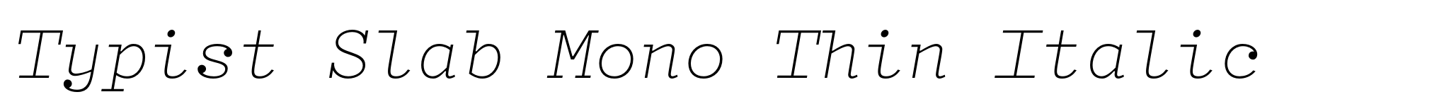 Typist Slab Mono Thin Italic image